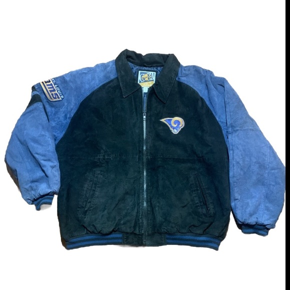Vintage G-III Carl Banks ST. LOUIS RAMS NFL Leather Bomber Jacket Size 2XL - Picture 1 of 11